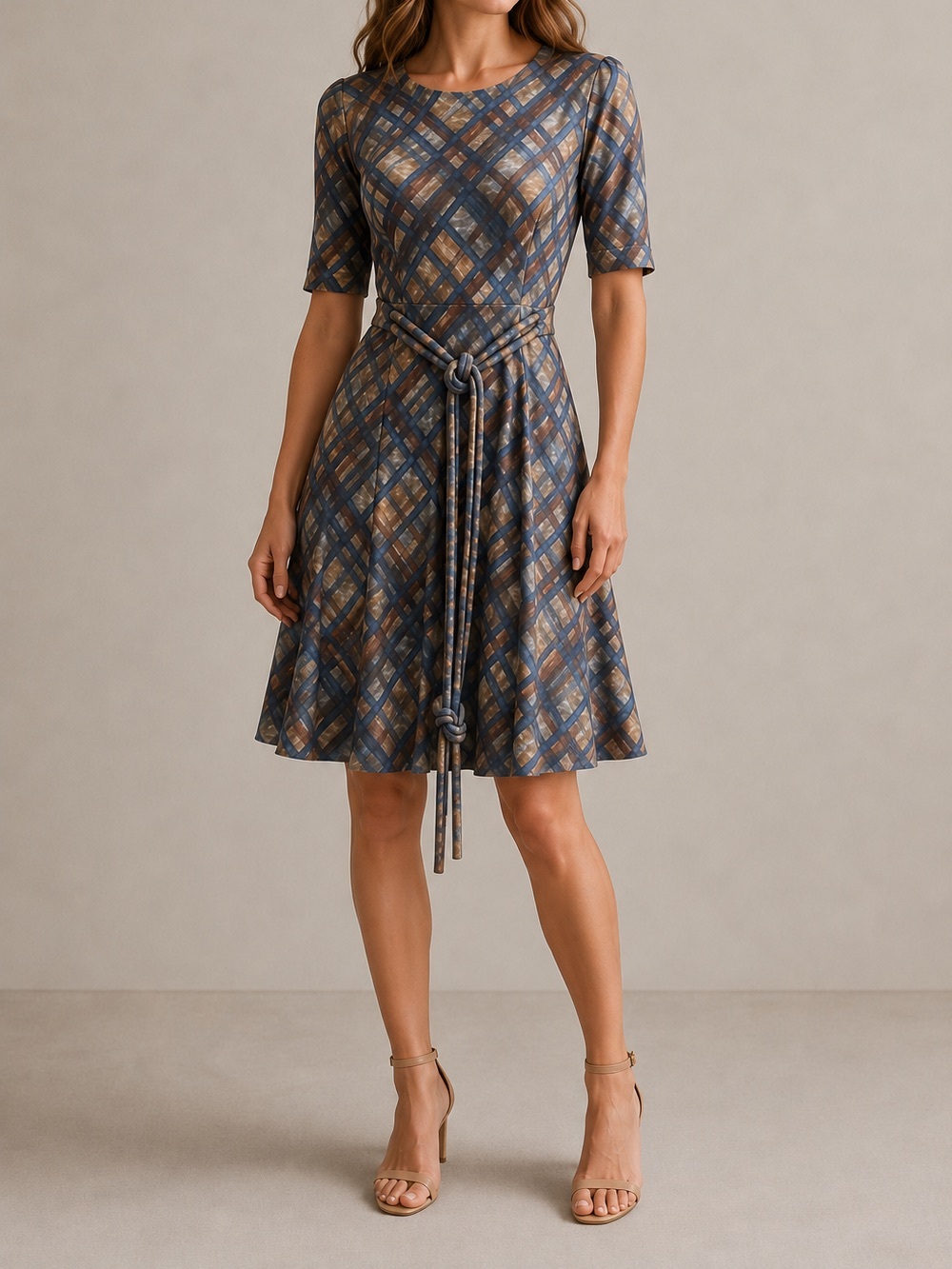 Vintage 1970’s Brogan & Jennings of Dallas Dress | Retro Abstract Plaid Print